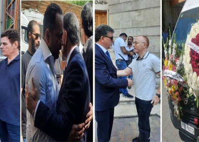بتكليف من سيادة الرئيس محمود عباس-  السفير عبد الهادي يشارك في تشيع الفنان الكبير بسام لطفي أبو غزالة