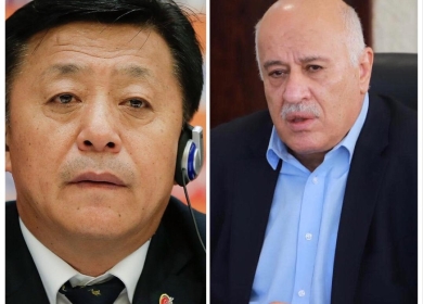 الرجوب يبحث مع نائب رئيس الاتحاد الصيني تعزيز العلاقات الثنائية