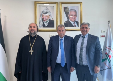 خوري يلتقي رئيس البعثة الروحية الروسية الأرثوذكسية في الأراضي المقدسة