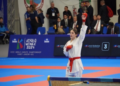 بطلة فلسطين مريم بشارات تتوج بذهبية العالم للناشئين والشباب