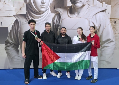 فرج الله يضيف ذهبية ثانية لفلسطين في بطولة كأس العرب للتايكواندو